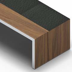 TOP dove-grey lacquered PAD black leather PANELLED LEG dove-grey lacquered TOP cement-grey lacquered PAD