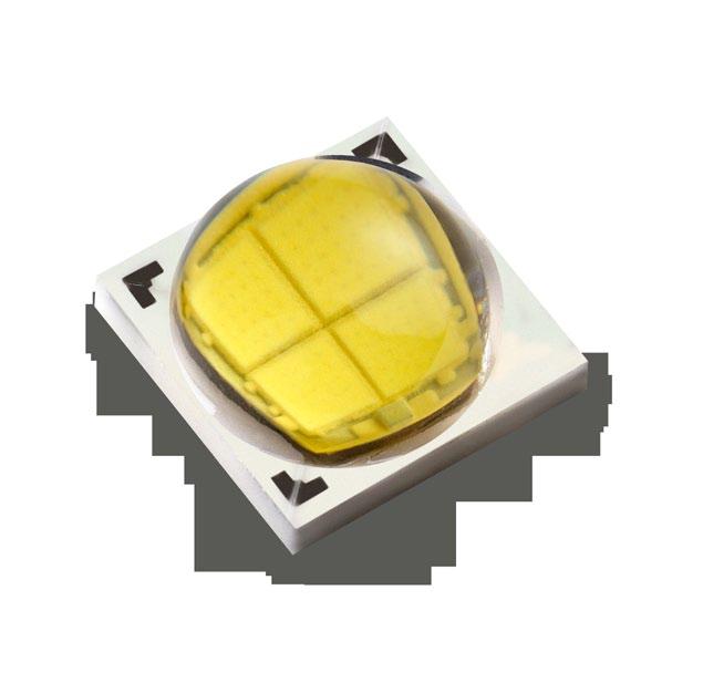 LED area enables reduced emitter counts and compact fixture designs Uniform intensity and color across