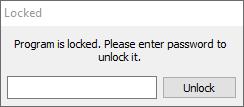 It is remembered in the registry. 5.16. Password lock It is possible to set a simple password lock which will block access to the program.