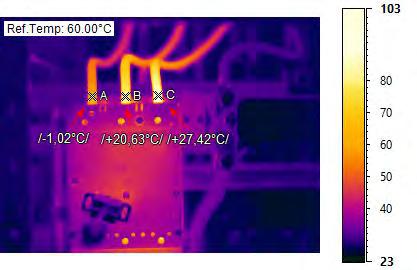 Thermographic analysis Image filters 3 Only analysis objects on the image will display their temperatures relatively to the reference level.