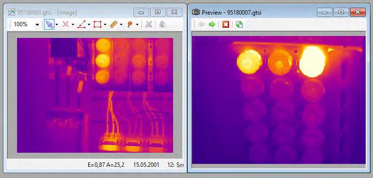 Working with stored images and sequences Saving your work 4 It will use the same temperature scale as the main image, so you can compare image temperatures by the color.
