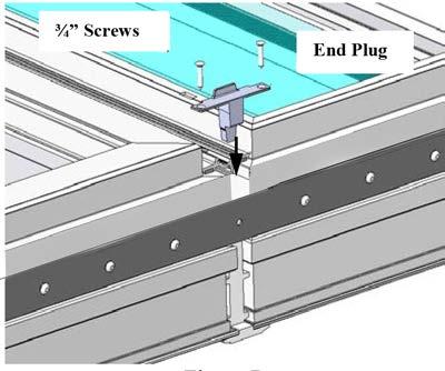 Caulk all joints between the end cap and mull across the entire width as shown in (Figure 18).