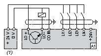 Connected as Positive Logic (Source) with External 24 vdc Supply (1) 24 vdc supply Connected as Negative Logic (Sink) with External 24 vdc supply (1) 24 vdc supply