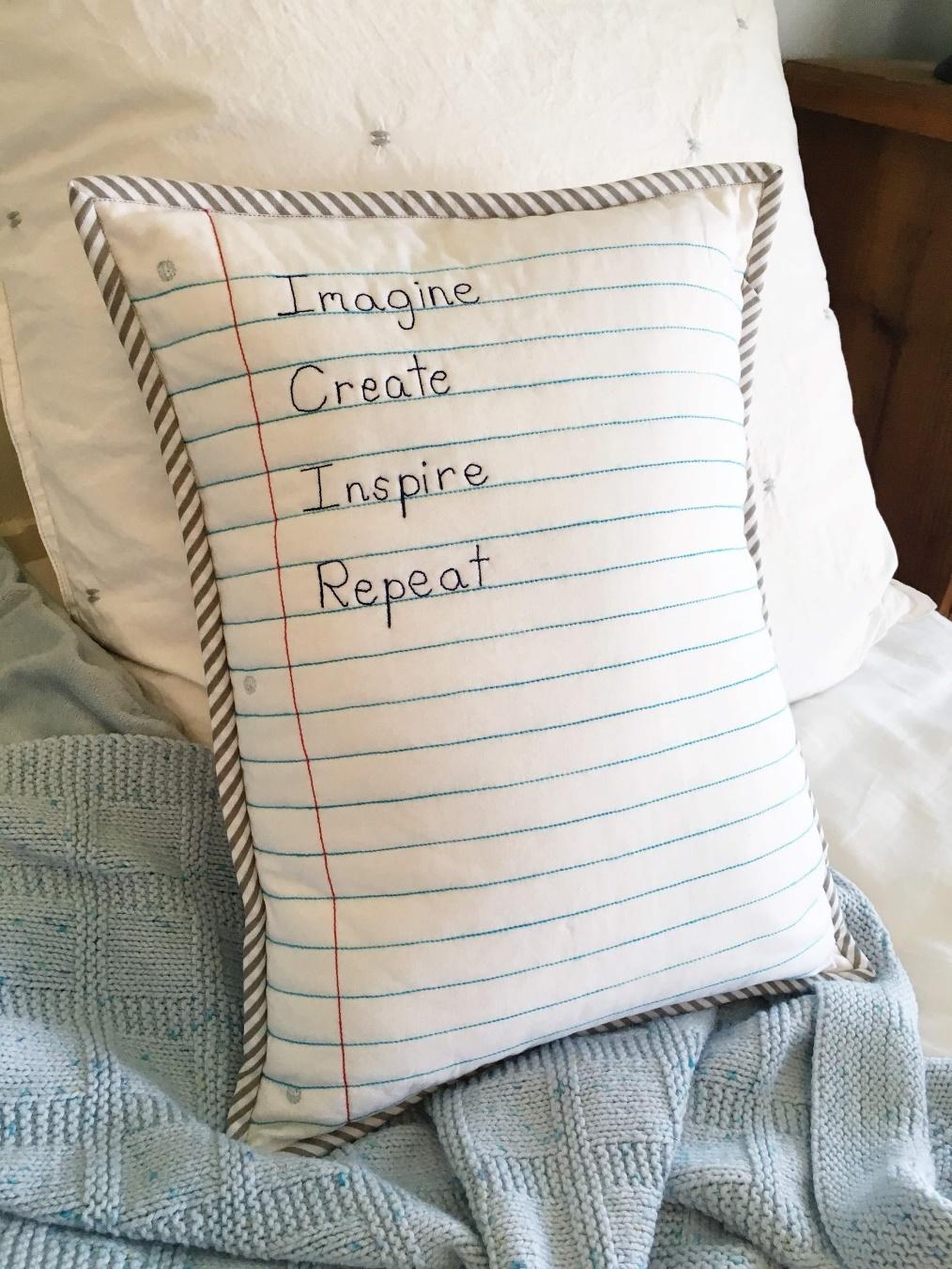 Paper Pocket Pillow by Faith Essenburg My oldest son loves to write, draw and be creative.