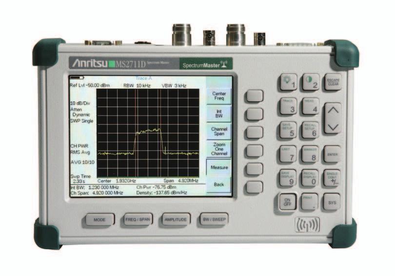 Spectrum Master Fast, Accurate, Repeatable, Portable Spectrum Analysis RS-232 Interface Download stored data to a personal computer (PC) or a printer via a serial cable for further analysis.
