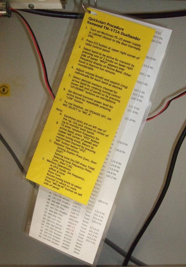 I can t remember this. Are there cheat sheets? Each operating position has cheat sheets. Yellow sheet: radio operation.