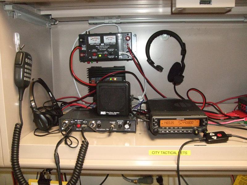 Tactical Net Control Station Two headsets allow a