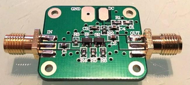 There are LNA boards with 10/20/30 db of gain available at very reasonable prices. We chose a 10-dB version. Cost was a bit over $8 delivered. The board is spec d at 10-dB gain @ 12 volts.