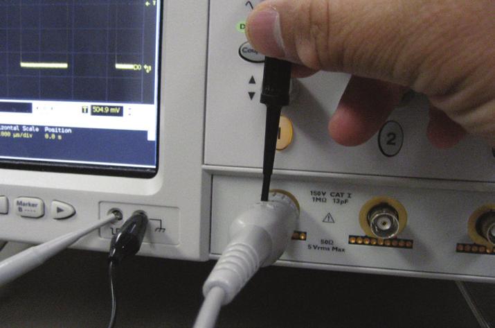 Make sure you check the probe compensation when you first connect a probe to an oscilloscope input because it may have been adjusted previously to match a different input.