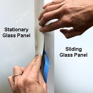 to apply the Draft Stopper seal to the inside of your sliding glass door to seal the opening between your