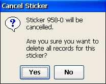 NOTE: You can only cancel the sticker you are currently