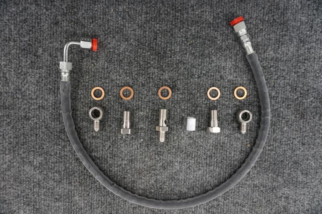 We've identified which line you need, it's time to move onto the parts you'll need to install your new turbo. Below is a picture of the complete kit that you will receive with your turbo.