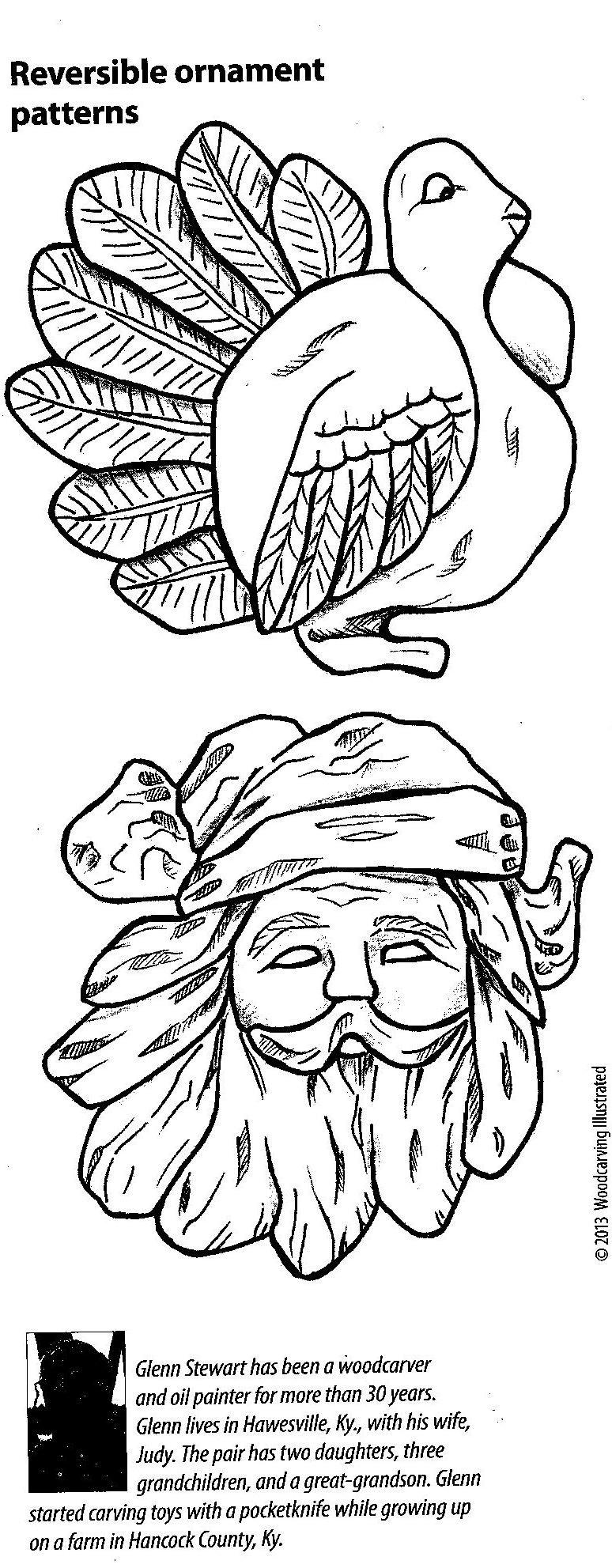 Several of you are working on angels, Santas and snowman. Here is another idea from Woodcarving Illustrated, courtesy of Denis Miller.