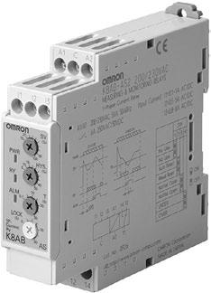 New Product Single-phase Current Relay K8AB-AS Ideal for current monitoring for industrial facilities and equipment. Monitor for overcurrents or undercurrents.