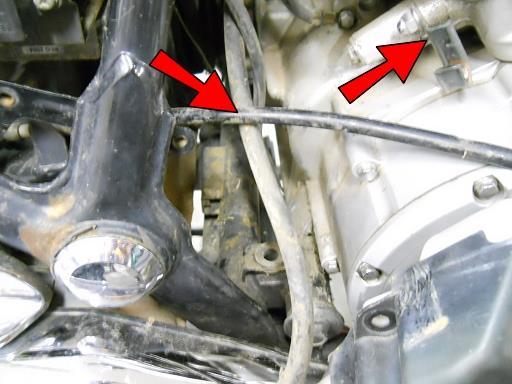 Reroute the brake cable over the top of the