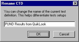The PUND Task, configured as it was in the QuikLook setup dialog, will become the sole entry in the Current Test Definition.