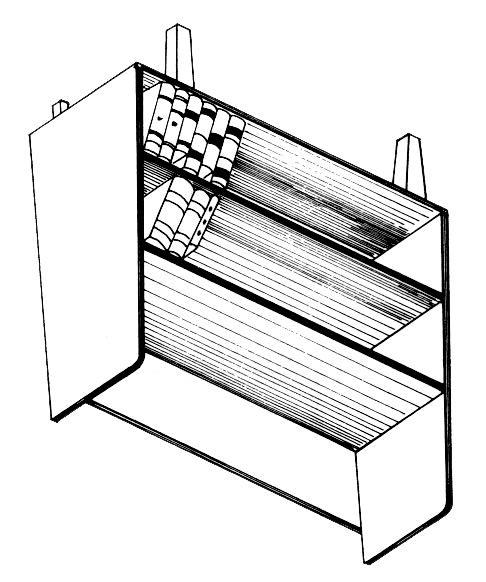 BOOK SHELVES WS310 MATERIALS NEEDED: 1 piece wood 1/2" x 40" x 41 1/2" - back (A) 2 pieces wood 3/4" x 13" x 41" - sides (B) 1 piece wood 3/4" x 10" x 40" - shelf (C) 1 piece wood 3/4" x 12 1/2" x 40