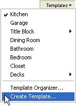 Creating New Templates 2 (optional) Click the arrow next to Templates at the top of the Preview Bar to display the room libraries, then click another library. 3 Scroll to view the available templates.