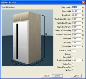 Chapter 27 Cabinet Wizard 4 Click the radio button next to the direction the cabinet should face then click Next. 5 (optional) Type an angle in the text box, then click Next.