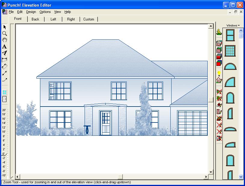 Chapter 28 Elevation Editor Punch! Professional Home Design Platinum s powerful Elevation Editor allows you to view and edit your design in 3D!