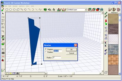 Dimensions appear in the position readout bar as you extrude. 3 Type parameters in the dialog box.