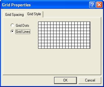 Chapter 5 Drawing 2D Entities To define Snap to Grid settings 1 On the Options menu, click Grid Properties or right-click on your design window and click Grid Properties on the pop-up menu that is