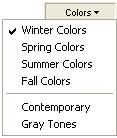 Using Custom Colors To apply color from a customizable palette 1 Click the Colors Tab. The Preview Bar will display materials available for placement.