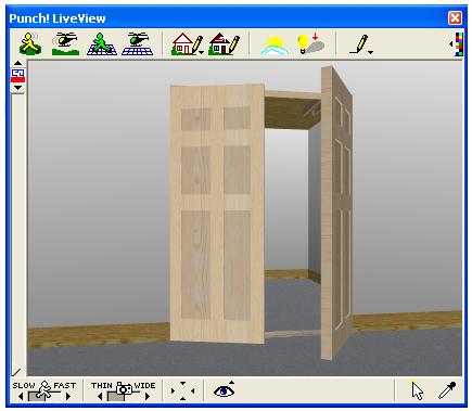 To simulate French Doors, use glass doors instead of the wooden ones used in this example. To draw double doors 1 On the Floor Plan tab, click the Door Tool. The Door Properties Bar is displayed.