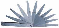 Nominal thickness marked on each blade 911M IMPERIAL PRECISION RANGE Code No Length (inch) No. of Blades Thickness x 0.001" Width (inch) Locking Screw 1243 3 10 1.5, 2, 3, 4, 0.