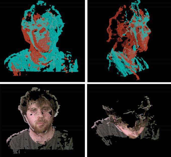 Classification and Prediction of Human Behaviors by a Mobile 193 Fig. 2 Point clouds for a face, registered and joined to create a 3D mesh for a skeleton.
