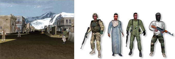 30 J. Abich IV et al. Fig. 1 (Left) This is a screenshot of the MIX test bed representing the first person perspective of the Soldier traveling through the Middle Eastern urban environment.