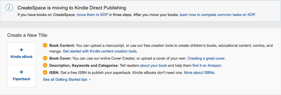 KDP Print Publishing For those who prefer publishing paperback books, CreateSpace was the premier service because it helped get your books on Amazon while also giving you expanded distribution to