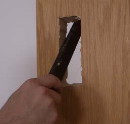 Make sure there is a mark on the edge of the door to indicate where the bolt hole is to be drilled (if you are not replacing existing