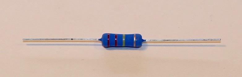 44. Solder one leg of a 220KΩ 1W resistor