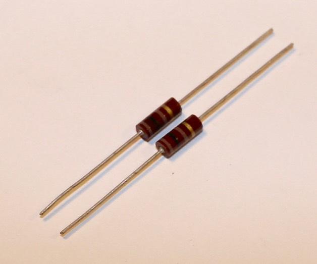 61. Solder a 100Ω 1/2W resistor