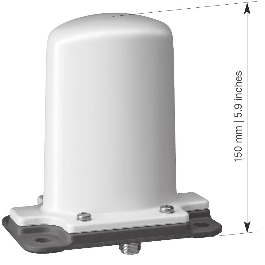 Special Purpose Antenna 380 430 MHz 98121119 Low profile antenna in fiberglass radome. The antenna fulfils the requirements according to EN 50155. 370 520 MHz Type No.