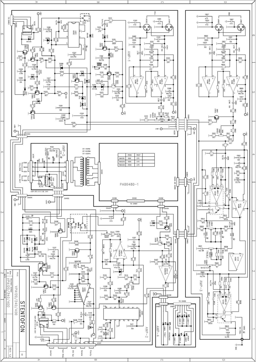 6.2 Schematic diagram, Amplifier Page