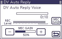 9 D-STAR OPERATION <ADVANCED> Automatic Reply function (Continued) D DRecording an Auto Reply voice announcement The Auto Reply voice announcement can be recorded and saved on the SD card to reply to