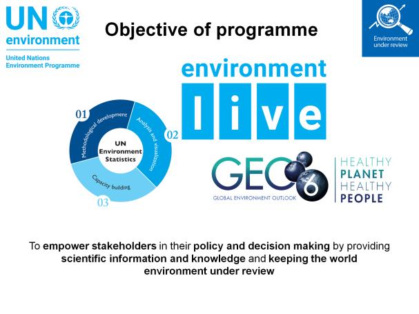 The Environment under Review subprogramme was established in 2014 with the aim to empower stakeholders in their policy and decision making by providing scientific information and knowledge and