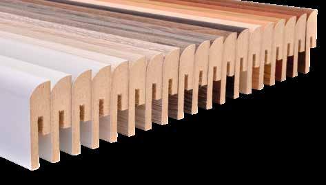MALER - PRODUCT RANGE Baseboards - MDF The MDF baseboards have a durable and easy-care melamine coating or a dent-resistant laminate surface, which is suitable for even public premises.