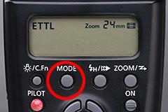 Step 3: Select a Flash Mode Choose either E-TTL or Manual flash mode for the flash unit.