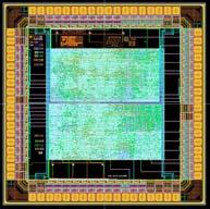 Pad Frame Layout Die Photo Chip Packaging n alternative is flipchip : Pads are distributed