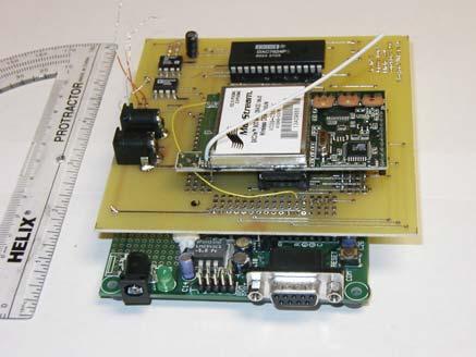 Wireless Modem Actution Bord PowerPC Bord Fig. 2. Three printed circuit bord stck ssembled s single wireless ctive sensing unit prototype Tble 1.