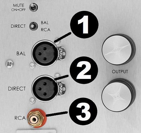 Connections 1. BAL input Use this XLR balanced input for connection to balancedoutput preamps of other brands. To select this input, set the input switch to BAL (upper position).