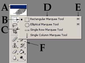 PHOTOSHOP TOOLS You select a Tool by clicking on its icon in the Toolbox. The triangle, ( ), at the lower right of a Tool Icon indicates more Tools are hidden underneath.