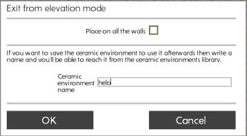 environment, click on Accept to leave the elevation work mode Environment applied to