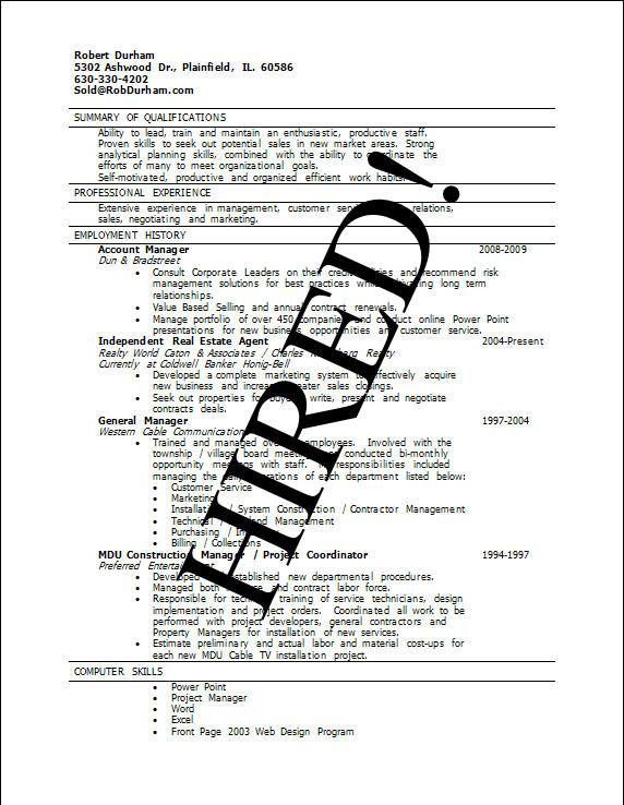 Resume Content Your resume (CV) should be classified into 4 areas 1.