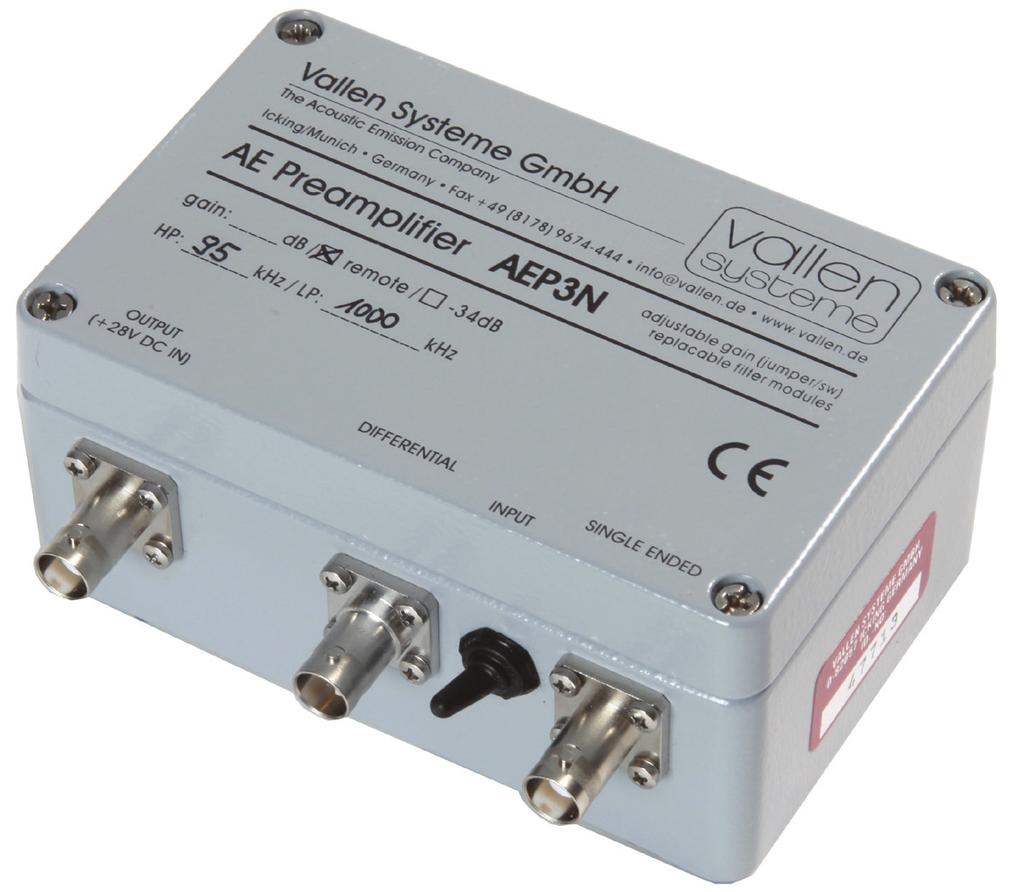 3 AEP3N Special Feature: differential and single ended input exchangeable filter modules programmable gain The filter modules of the AEP3N can be exchanged to support different frequency ranges.