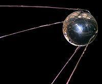Sputnik The First Satellite in Space Sputnik was launched by the Russians in October 4, 1957. It signaled the beginning of the Space Age.