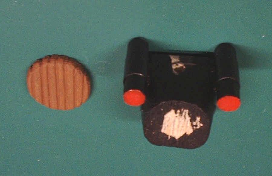 Paint the front of the ejector stabilizers as shown in Fig. 37.